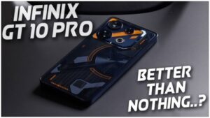 "Image of Infinix GT 10 Pro smartphone with a powerful 108MP camera and stunning design.