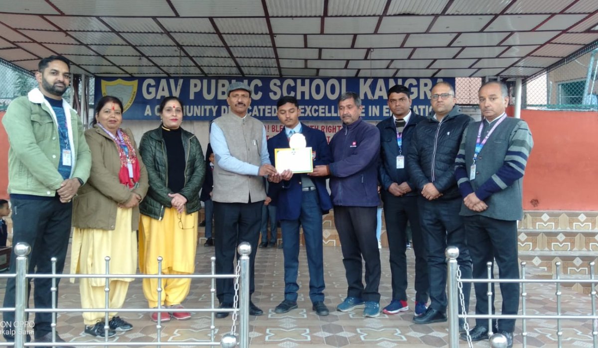 जीएवी के अक्षित धीमान ने राज्य स्तरीय गणित ओलंपियाड में तीसरा स्थान हासिल किया।